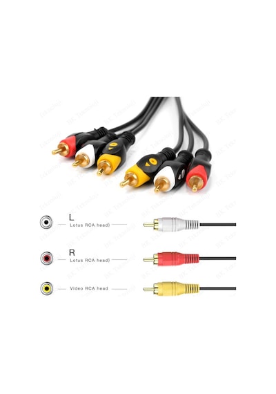 BK Teknoloji 3RCA Erkek 3 RCA Erkek Kompozit Ses Video AV Kablosu  3 M
