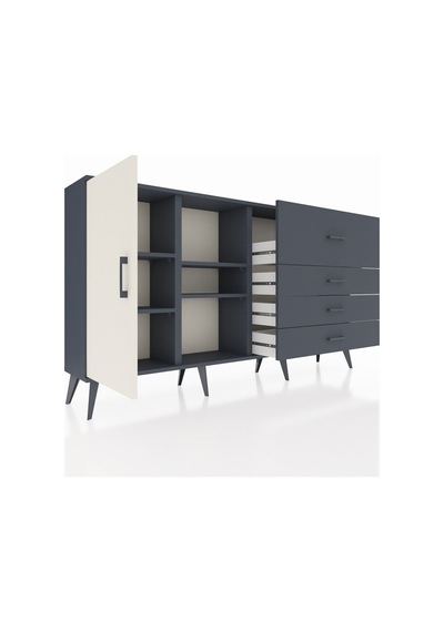 Arges Konsol 4 Raflı 4 Çekmeceli Tek Kapaklı 176x30x99 Antrasit-aytaşı/antrasit Aytası/antrasıt - Antrasıt Arges Konsol 4 Raflı 4 Çekmeceli Tek Kapaklı 176x30x99 Antrasit-aytaşı/antrasit Aytası/antrasıt - Antrasıt