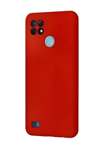 Realme C21 Uyumlu Kılıf Nano İçi Kadife Silikon - Kırmızı