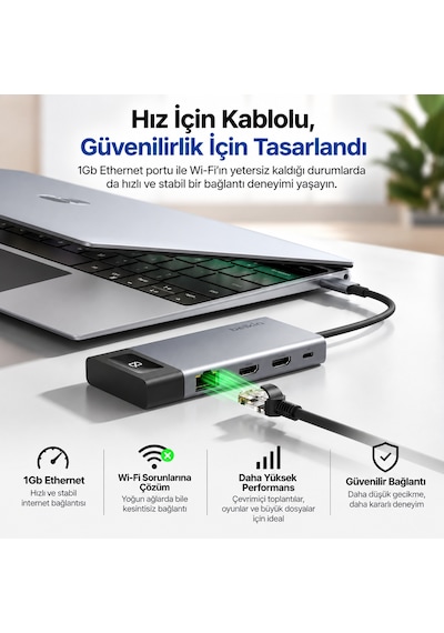 Belkin Inc027hqsgy Connect 8 Port Dual Display Usb-c Hub 100w Pd 4k 60hz - Gri