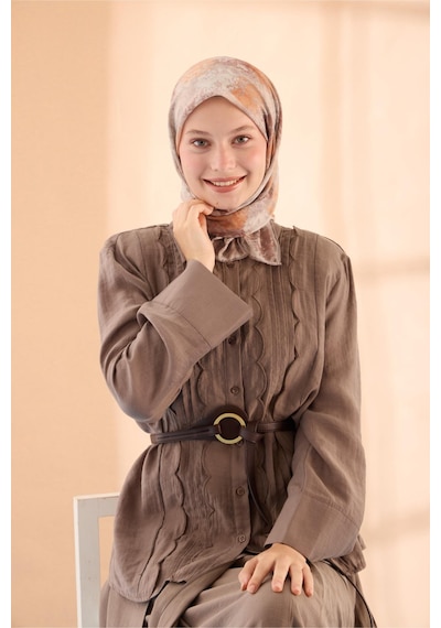Silk Home Soft Eşarp 73095-05 Sütlü Kahve, Kahverengi, Taş, Turuncu