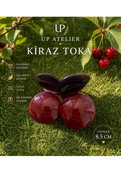 Kiraz Kemik Toka 8,5cm Bordo