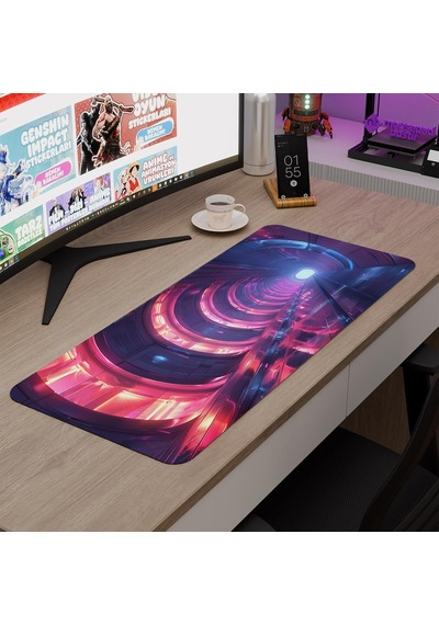 Fütüristik Gaming Mouse Pad Kauçuk Kaymaz Taban Mousepad V5, 70x30 Xl