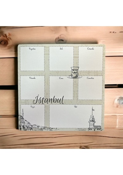 19.5x19.5cm 52 Yaprak Haftalık Planner - Istanbul Diğer