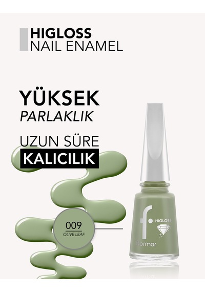 Higloss Uzun Süre Parlaklık Sunan Yüksek Performanslı Işıltılı Bitişli Oje 8682536119740 009olıveleaf
