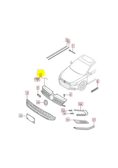 Vw Jetta Gli Ön Panjur 2015+