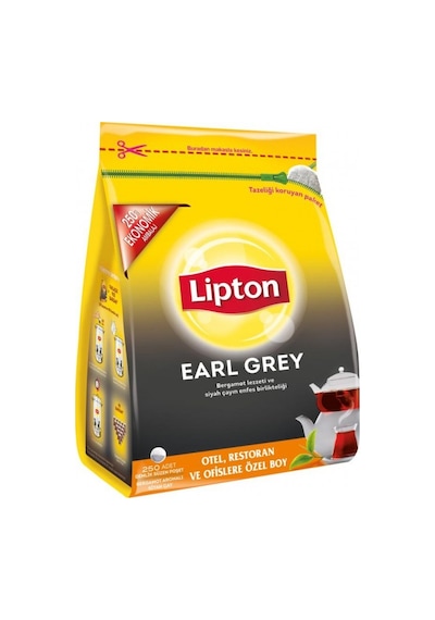Lipton Earl Grey Bergamot Aromalı Siyah Süzen Demlik Poşet Çay 4'lü 250 x 3.2 G