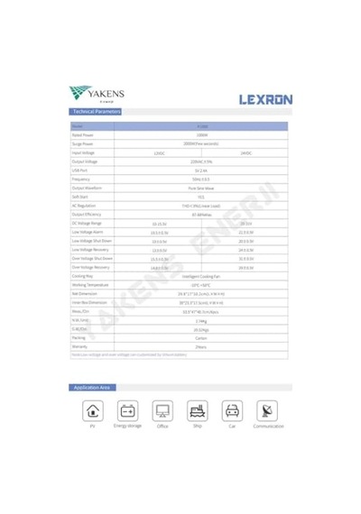1000 Watt 12v Tam Sinüs İnverter Lexron 10"