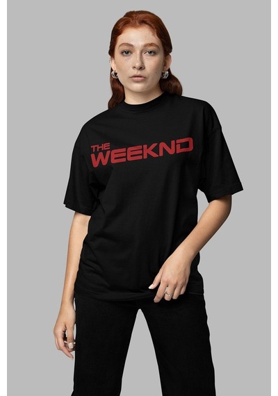 Sevbano Tasarım The Weeknd Baskılı Unisex Oversize Tasarım Rapper Tişört Siyah