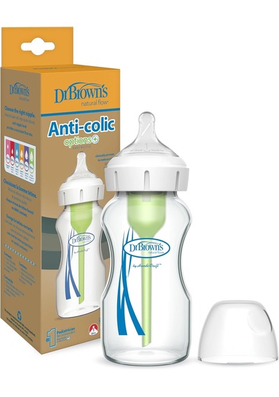 9 Oz/270 Ml Geniş Ağız Cam Biberon, Tekli Paket 91700 Açık