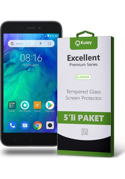 Xiaomi Redmi Go ile Uyumlu Kırılmaz Temperli Ekran Koruyucu Cam Ekonomik 5'li Paket