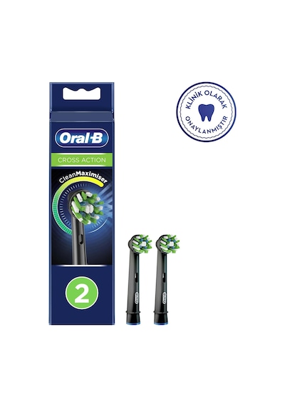Oral-B Cross Action 2'li Diş Fırçası Yedek Başlığı EB50 Siyah