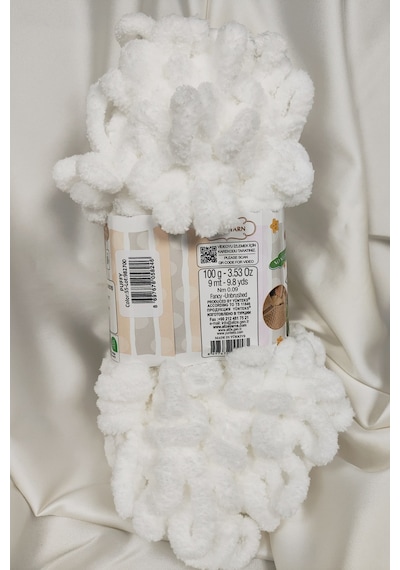 Puffy Beyaz El Örgü İpi 100gr. 9mt. 5'li Paket - Renk: 55