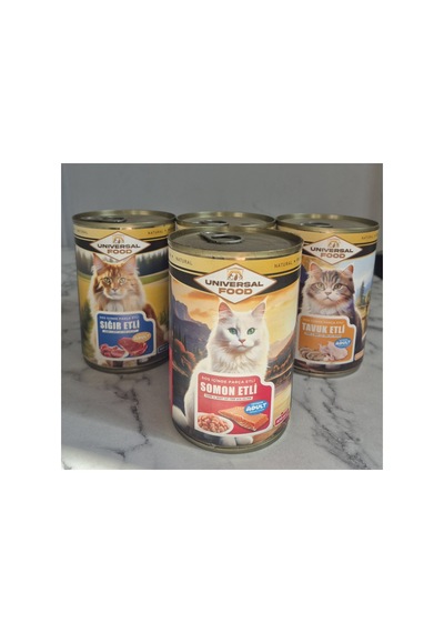 Premium Yetişkin Yaş Kedi Maması 4 Çeşit. Her Biri 400 Gr