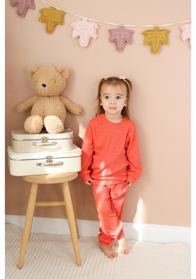 MiaBaby Kaşkorse Mevsimlik Pijama Takım Kiremit