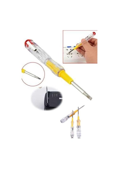 Çift - 595 - Uçlu Kontrol Kalemi Elektrik Test - Kmrsfres - Kalemi Şeffaf