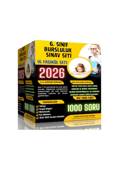 2026 6. Sınıf Bursluluk Sınav Seti (6 Fasikül Kitap)