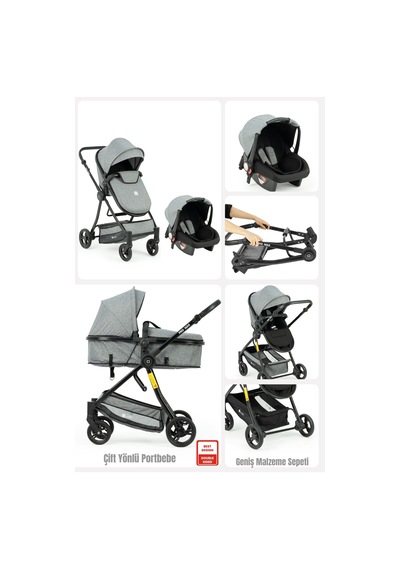 Quard Promax Travel Sistem Bebek Arabası Gri