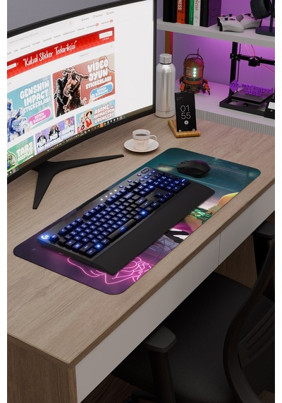 Cyberpunk 2077 Kaymaz Dikişli Kauçuk Oyuncu Mousepad V2 - 70x30 Xl Gaming Mouse Pad Fare Altlığı