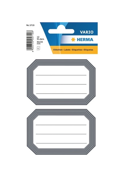 Herma Varıo Okul Etıket Klasık 82X55Mm Grı