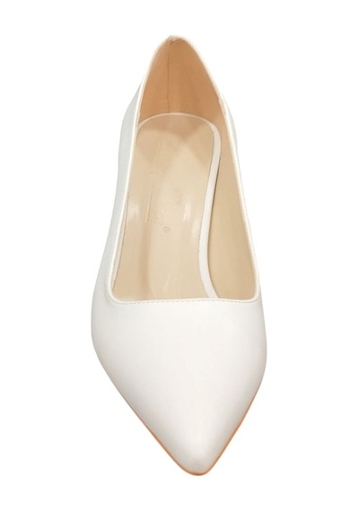 Merry Pace 6394066z 7 Cm Kadeh Topuklu Sivri Burun Kadın Stiletto Ayakkabı Beyaz