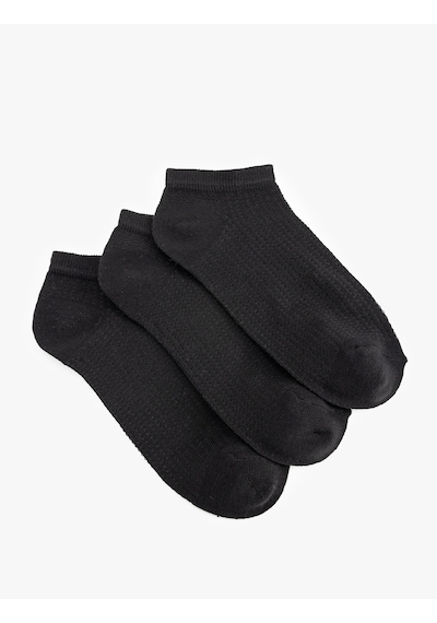 Koton 3'lü Basic Patik Çorap Seti Siyah 5sak80149aa Siyah