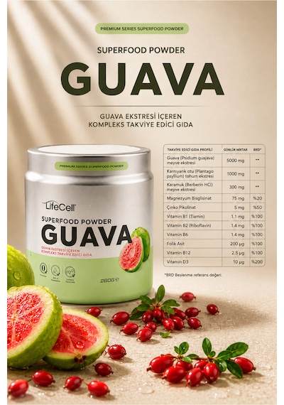 Guava Superfood Powder Guava İçeren Toz Takviye Edici Gıda