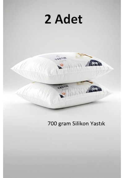 Niron 2 Li Silikon Yastık Seti 50x70 Cm, 700 Gr, Mikrofiber Kumaş, Yumuşak Destek Beyaz