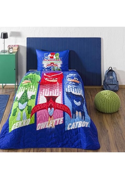 Taç Pj Masks Power Up Standart Pamuk-polyester Nevresim Takımı, Çok Renkli, Tek Kişilik Diğer