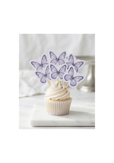 12li Mor Temalı Cupcake Süsü Kürdan Süs Topper