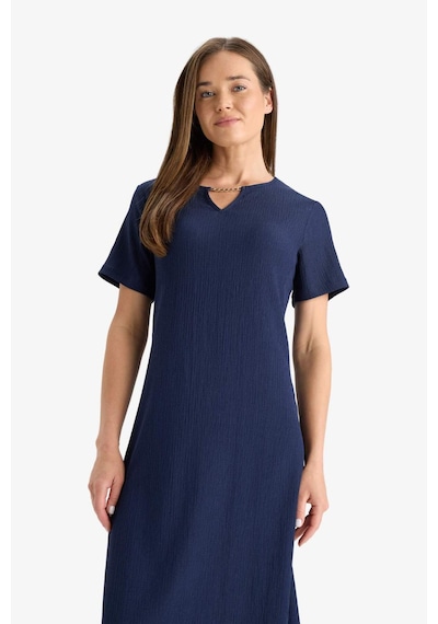 Defacto Regular Fit Apaş Yaka Basic Düz Bürümcük Kısa Kollu Midi Elbise D3834ax25smnv135 Lacivert Defacto Regular Fit Apaş Yaka Basic Düz Bürümcük Kısa Kollu Midi Elbise D3834ax25smnv135 Lacivert