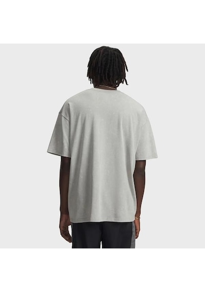 Under Armour Heavyweight Oversized Logo Wash Erkek Gri Polo Yaka Tişört