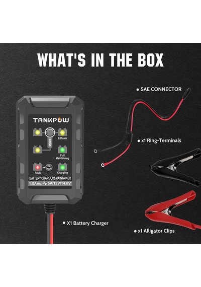 Tr 1.5-amp Akıllı Araç Akü Şarj Cihazı, 6v Ve 12v Otomotiv Akü Şarj Cihazı Pil Koruyucusu, Damlama Şarj Cihaz