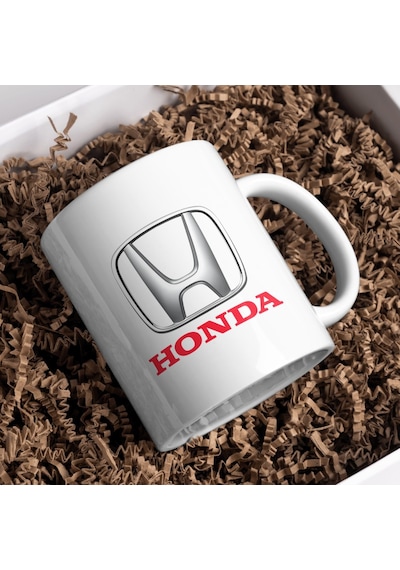 Applucky Honda Logo Tarihçesi Baskı Kupa Bardak Beyaz