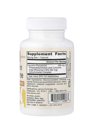 Jarrow Formulas, Curcumin Phytosome, 500 Mg, 60 Veggie Capsules