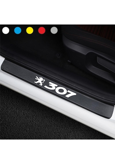 Peugeot 307 Için Karbon Kapı Eşiği Sticker ( 4 Adet )