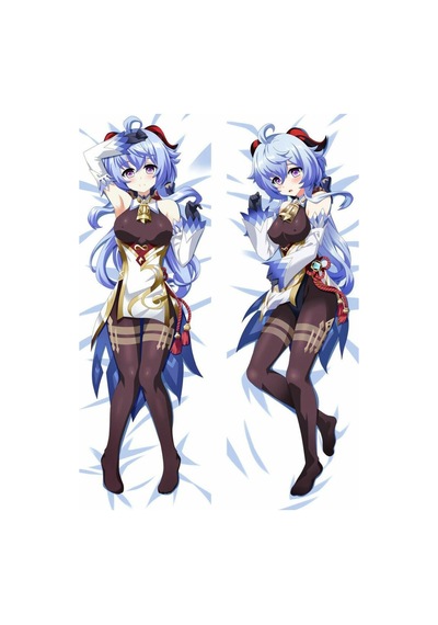Anime Genshin İmpact - Ganyu Desenli Çift Yön Baskılı Sarılma Yastığı Kılıfı Çok Renkli