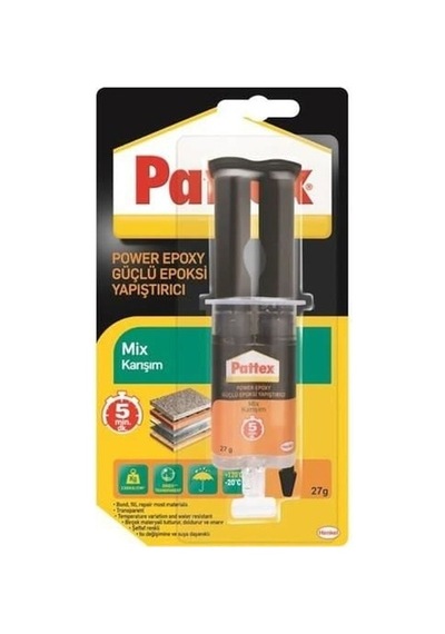 Pattex Power Epoxy Güçlü Yapıştırıcı Şeffaf 27 Gr