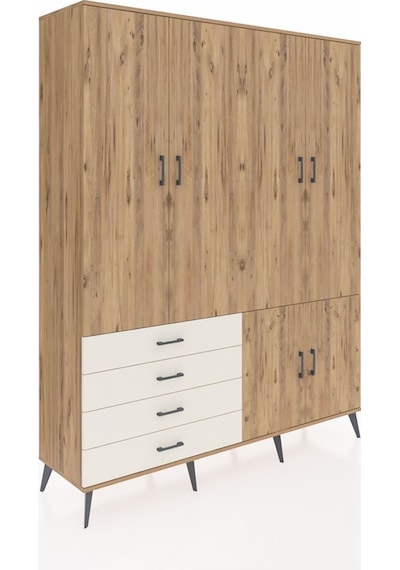 Hyperion Gardrop 7 Raflı 4 Çekmeceli Tek Askılı 176x44x221 Çam-çam/aytaşı Çam/aytaşı Hyperion Gardrop 7 Raflı 4 Çekmeceli Tek Askılı 176x44x221 Çam-çam/aytaşı Çam/aytaşı