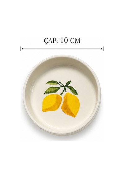 Vita Limon 4 Parça 10 Cm Seramik Kase Seti Çerezlik Sunumluk Kahvaltılık Beyaz