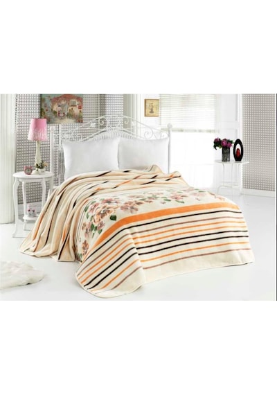 Mink Lacasa Lüks Vizon Battal Boy 1086 Bej Battaniye 200X240