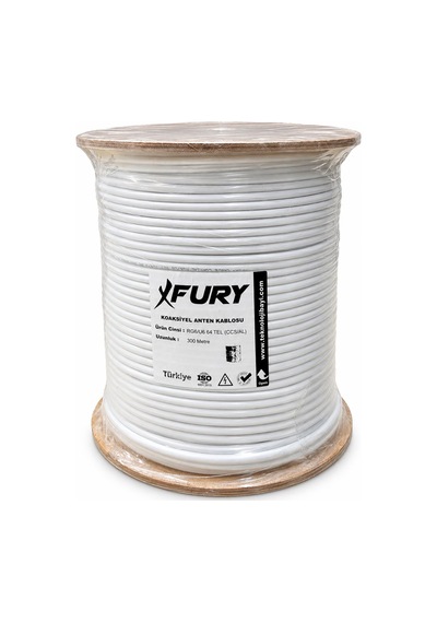 Fury 64 Tel Rg6-u6 Koaksiyel Tv Ve Uydu Anten Kablosu 300 Metre