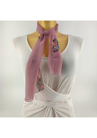 Tedz Collection PAREDORA Pembe Nakış Desenli Kısa Fular