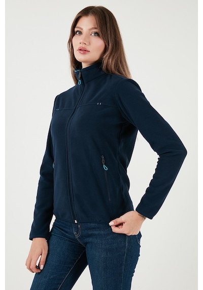 Lela Slim Fit Anti-Pilling Tüylenme Yapmayan Fermuarlı Cepli  Hırka Bayan Polar 5907002 Lacivert