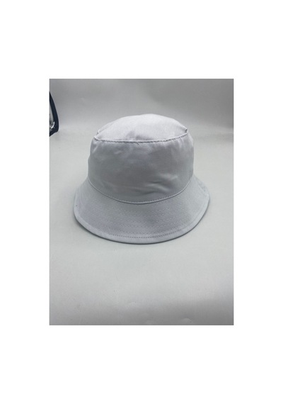 Gonca Şapka Yazlık Bucket Model Pamuklu Gabardin Kumaş Kova Şapka Beyaz