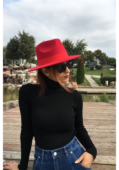 Külah Kadın Fedora Kışlık Trend Fötr Şapka