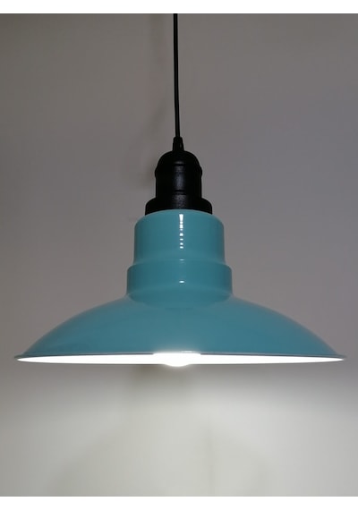 Riolight Retro Turkuaz Içi Beyaz Tekli Metal Sarkıt Çap: 30Cm (538287581)