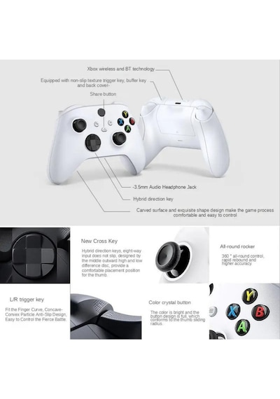 Xbox Wireless Controller Beyaz 9.nesil Gamepad For Xbox One/one S/one X/xbox Series S- Pc/laptop