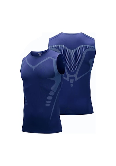 Ghassy Co. Erkek Fitness Hızlı Kuruma Nefes Alabilen Çapraz Daraltma Tipi Kolsuz Spor T-shirt Çok Renkli