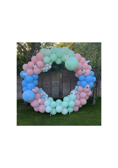 Makaron Pembe Mavi Mint Yeşili Balon Zinciri 100 Adet Mix